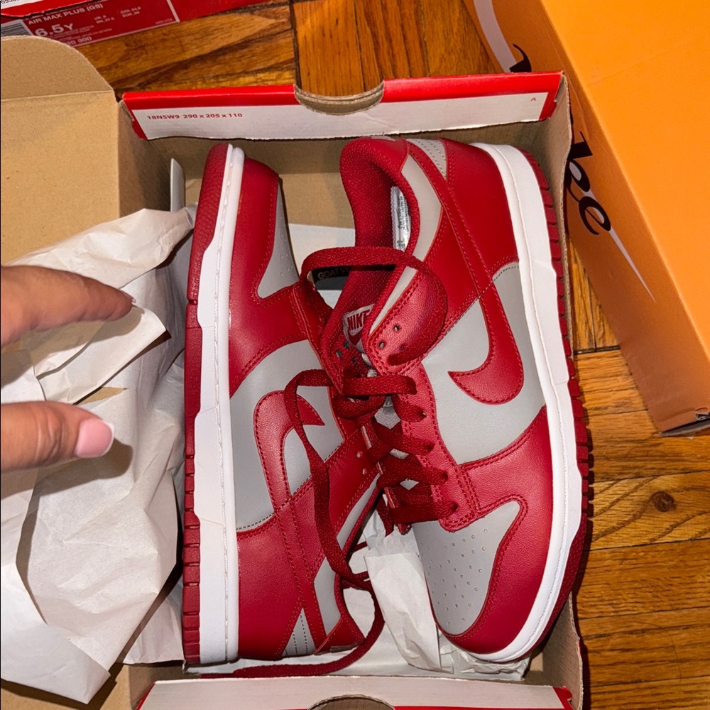 Nike Red and White Athletic Shoes